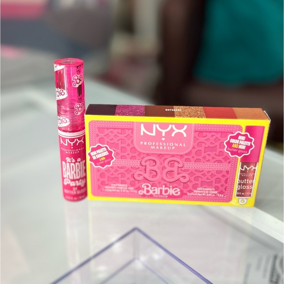 NYX Other - NYX x Barbie Mini Shadow Palette w mini butter Gloss & Barbie Butter Gloss Pink